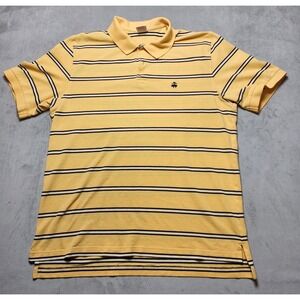 Brooks Brothers Performance Polo Mens Shirt XL Short Sleeve Yellow Black White